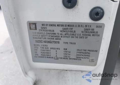 2006 Chevrolet Silverado 1500 Work Truck из США, поврежденный, VIN 3GCEC14X96G273016